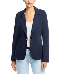 マジェスティック レディース アウター ジャケット・ブルゾン ブレザー ニット Majestic Filatures Knit Patch Pocket Blazer Marineのサムネイル