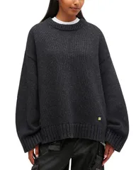 ガニー レディース アウター ニット・セーター クルーネック ウール GANNI Chunky Mixed WoolBlend Crewneck Sweater Phantomのサムネイル
