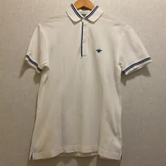 Dior 【ディオール】ポロシャツ　ホワイト　ブルー　ライン　ワンポイント　50