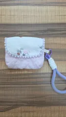ハンドメイド ピンク ストライプ ポーチ キーホルダー