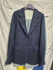 X2 ストライプ デニム バイカラージャケット