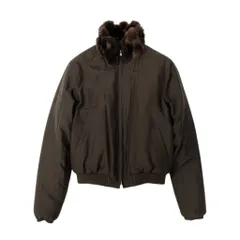 4c29 ARMANI COLLEZIONI アルマーニコレッツォーニ 毛皮ジャケット リバーシブルジャケット ダブルジップ アウター 38サイズ ブラウン レディース 女性用u02tのサムネイル