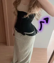 ニット素材ロングスカート