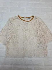 サンドロ レースブラウス アイボリー 半袖 55
