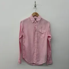 ラルフローレン ピンク リネン シャツ メンズ S