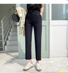 基本 スラックス ブラック スリムフィット パンツ ストレート ズボン