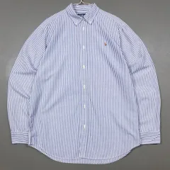 実寸 L) ポロ ラルフローレン マルチ ポニー ボタンダウン ストライプ オックスフォード シャツ