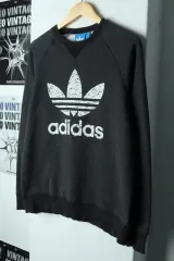 (L-XL) アディダス スウェットシャツ オリジナル ラグラン チャコール-17A5C