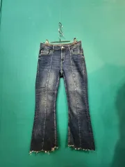 ZARA レディース ウォッシュ デニム ブーツカット ズボン