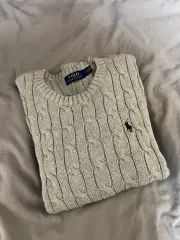 ポロ ラルフローレン ケーブル ケーブルニット グレー S