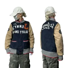 日本 ヴィンテージ ベージュ 刺繍 スタジャン ブルゾン ジャケット アウター