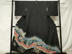 平和屋着物■豪華黒留袖　作家物　御所解文　千鳥花文　暈し染め　正絹　逸品　CABE3276ev