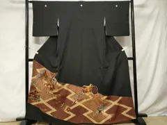 平和屋着物■豪華黒留袖　駒刺繍　楽器花文　金彩　伊勢丹扱い　正絹　逸品　CABE3293ev