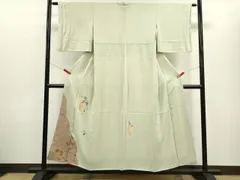 平和屋着物■訪問着　駒刺繍　短冊枝葉文　金銀彩　正絹　逸品　CABD9838ze