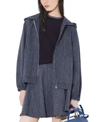 マックスアンドコー レディース アウター ジャケット・ブルゾン MAXCo Hooded Zip Jacket Navy ネイビーのサムネイル
