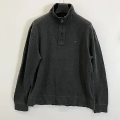 トミーヒルフィガー ハーフジップアップ スウェットシャツ L