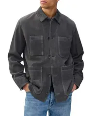 ラグアンドボーン メンズ アウター ジャケット・ブルゾン スエード rag bone Graham Suede Chore Jacket Dark Gray グレー