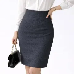 쎄샵 ST202 季節の変わり目 スーツ 5分 スカート チャコール (29 30)-1個