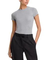 フレーム レディース トップス Tシャツ FRAME The Ribaby Tee Heather Gray グレーのサムネイル