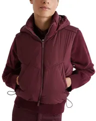 マレーラ レディース アウター ベスト Marella Gargano Hooded Puffer Vest Bordeauxのサムネイル