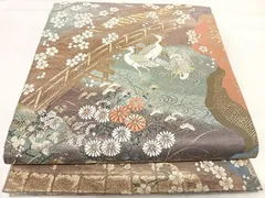 平和屋着物◎六通柄袋帯　唐織　桜橋御所解文　九百錦　金銀糸　正絹　逸品　AABG2519yxのサムネイル