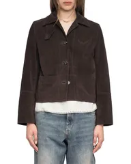 ザディグ エ ヴォルテール レディース アウター ジャケット・ブルゾン スエード Zadig Voltaire Lessa Heavy Suede Jacket Dark Chocolate チョコレのサムネイル