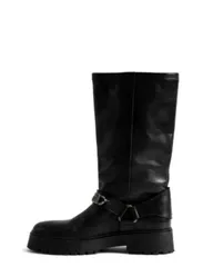 ザディグ エ ヴォルテール レディース シューズ ブーツ・レインブーツ レザー Zadig Voltaire Womens Angie Leather Biker Boots Black ブラックのサムネイル