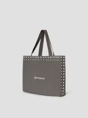 麻バッグ スタッズ トートバッグ