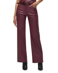 ハドソン レディース ボトムス デニムパンツ ワイドレッグ レザー ジーンズ フェイクレザー Hudson Rosie High Rise Wide Leg Faux Leather Jeans in Port Royal Port Royal