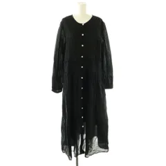 ジャーナルスタンダード レリューム JOURNAL STANDARD relume 24SS コットンボイルクリンクルシャーリングワンピース 長袖 ロング F 黒 /NR ■OS