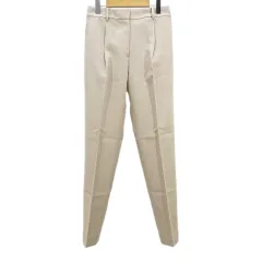 プラステ PLST テーパードパンツ S ベージュ系 センタープレス 無地 シンプル