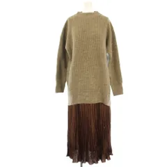 ビーミングバイビームス B:MING LIFE STORE by BEAMS セットアップ 上下 ニットプルオーバーワッシャースカート セーター 長袖 プリーツスカート ロング M ベージュ 茶 ブラウン 93-26-0553-213 /HN ■GY35