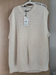(新品) ZARA ニット ベスト アイボリー L 新品