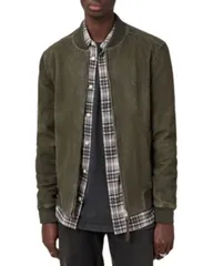 オールセインツ メンズ アウター ジャケット・ブルゾン レギュラーフィット スエード ALLSAINTS Buckley Regular Fit Waxed Goat Suede Bomber Jacのサムネイル