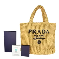 PRADA/ベージュ/ラフィア/ハンドバッグ
