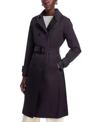 ヘルノ レディース アウター コート Herno Delon Trench Coat NavyWhite ホワイトのサムネイル