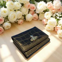 【新品・正規品・お買い得！】ヴィヴィアンウエストウッド 三つ折財布 Black クロコダイル柄【値下げOK】