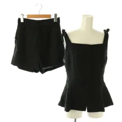 チコ chico 25SS フロントボタンツイードペプラムベスト ショートパンツ セットアップ F ブラック /DF ■OS