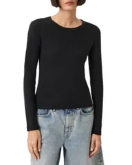 オールセインツ レディース トップス Tシャツ ALLSAINTStevie Long Sleeve Tee Black ブラックのサムネイル