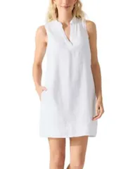 トッミーバハマ レディース トップス ワンピース フリル Tommy Bahama Two Palms Double Ruffle Dress White ホワイト