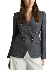 レイス レディース アウター ジャケット・ブルゾン ブレザー REISS Double Breasted Blazer Navy ネイビー