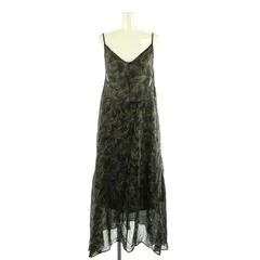 アバンルタン AVANT LE TEMPS ワンピース キャミワンピ ロング リーフ柄 総柄 38 黒 ブラック /KO ■OS