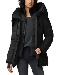 ソイアアンドキョー レディース アウター コート ダウン Soia Kyo June Novo Down Hooded Coat Black ブラック