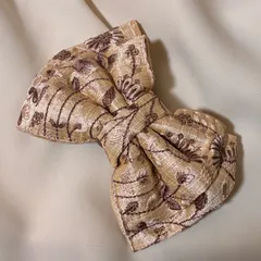 インド刺繍の大きめリボンのバレッタ