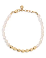 エティカ レディース アクセサリー ブレスレット・バングル・アンクレット Ettika Pave Cultured Freshwater Pearl Polished Pebble Beaded Brのサムネイル