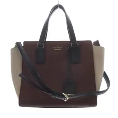 ケイトスペード KATE SPADE バイカラー 2WAY ハンドバッグ ショルダーバッグ ボルドー ベージュ