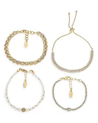 エティカ レディース アクセサリー ブレスレット・バングル・アンクレット Ettika Ultimate Faux Pearl Embellished Mixed Bracelets in 18K Gのサムネイル