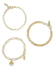 エティカ レディース アクセサリー ブレスレット・バングル・アンクレット Ettika The Power of Three Pave Disc Link Bracelet in 18K Gold Pのサムネイル