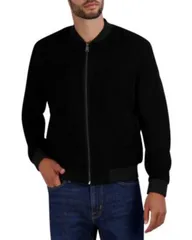コールハーン メンズ アウター ジャケット・ブルゾン スエード Cole Haan Suede Bomber Jacket Black ブラックのサムネイル
