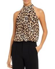 アリスアンドオリビア レディース トップス シャツ プリント ホルター Alice and Olivia Maris Printed Halter Top Spotted Leopard Multiのサムネイル